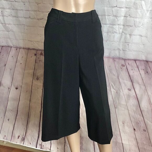 NWT Larry Levine Stripped Wide-leg Crop Pant Trouser Size 4 - Picture 1 of 13